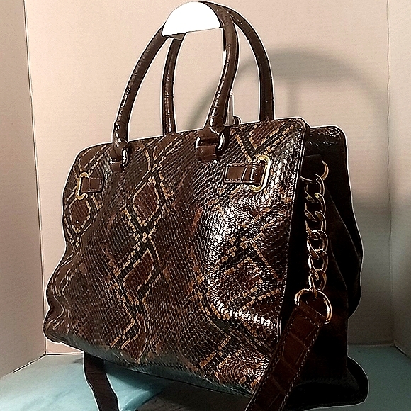 Michael Kors Python Hamilton Handbag - Picture 4 of 7